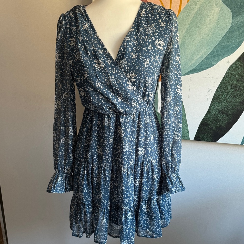 Inspired Hearts Blue Floral Dress